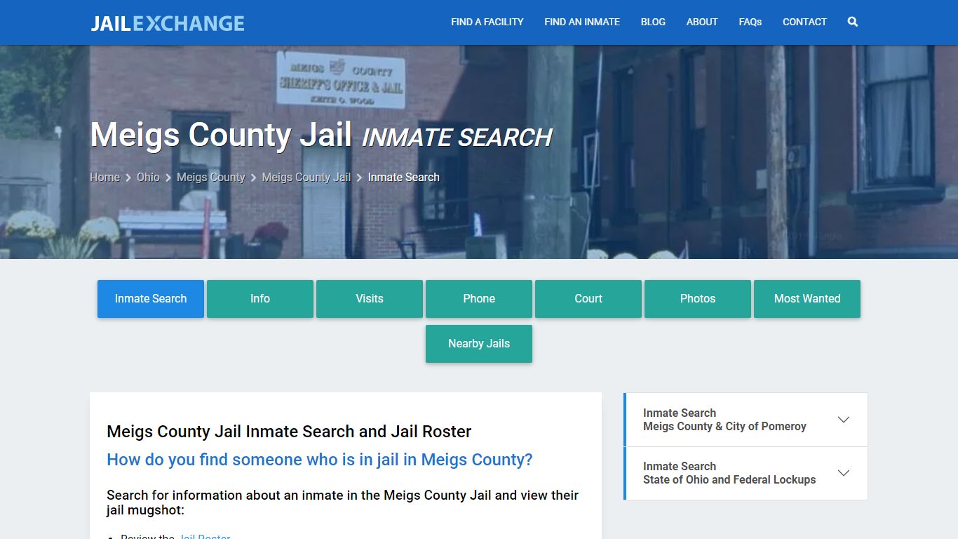 Inmate Search: Roster & Mugshots - Meigs County Jail, OH